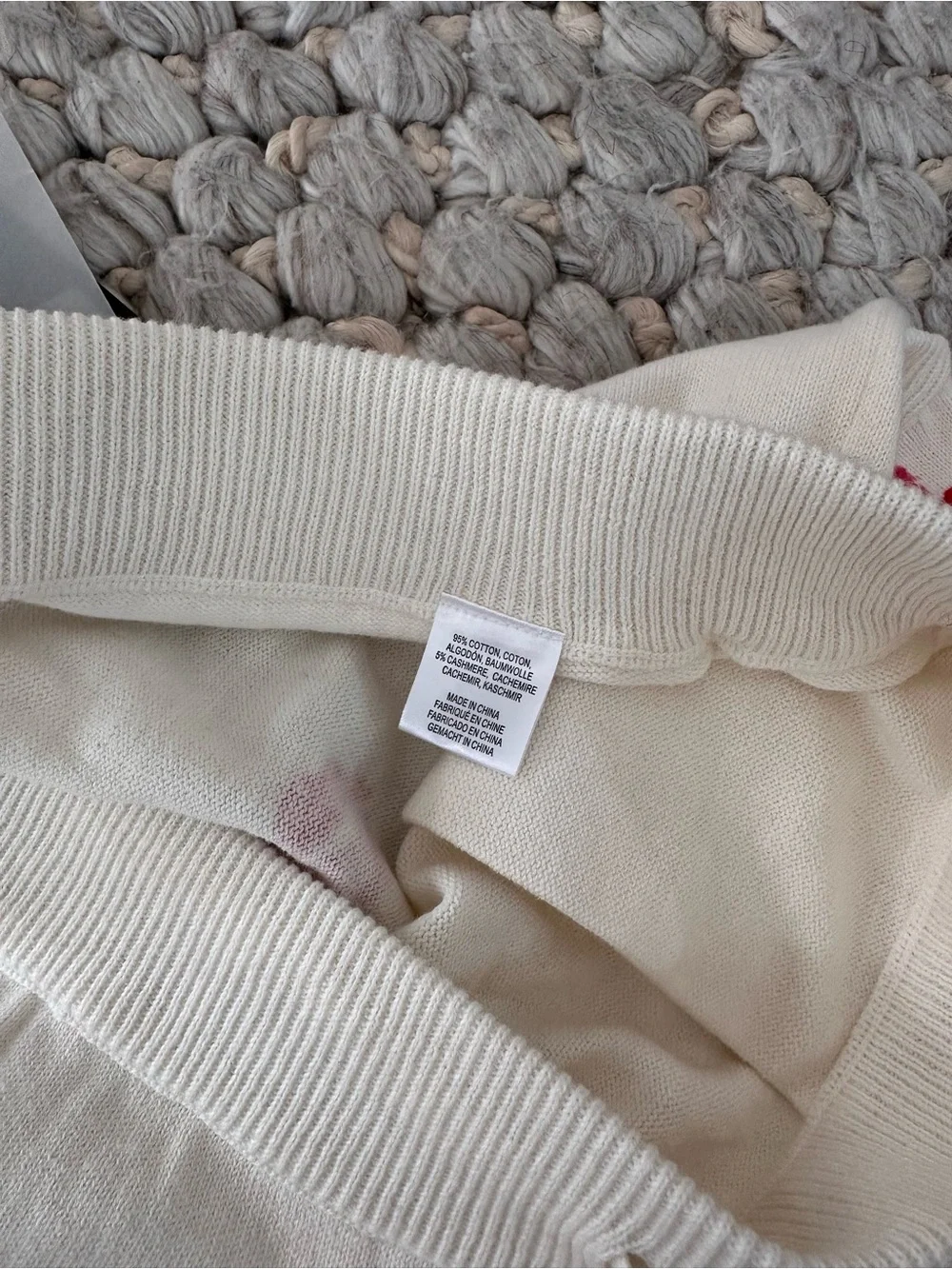 NWT Minnie Rose Kisses knit Shorts Drawstring cream‎ w/ red kisses